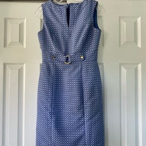 Elegant Blue Pintuck Dress